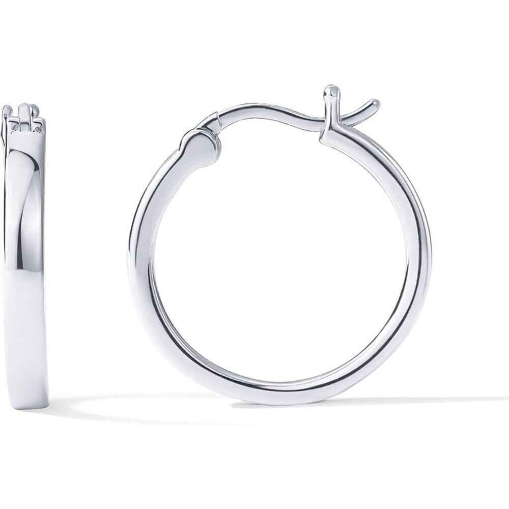 14K Gold Plated 925 Sterling Silver Post Lightweight Hoops | 20mm - 30mm Earring